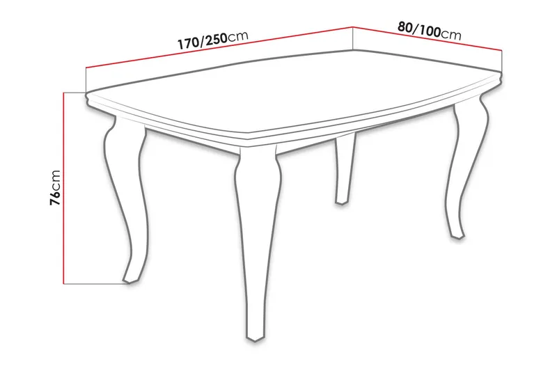 Tabell Utdragbart Rektangulärt Matbord 170x100 cm - Vit - Möbler - Bord & matgrupper - Matbord & köksbord