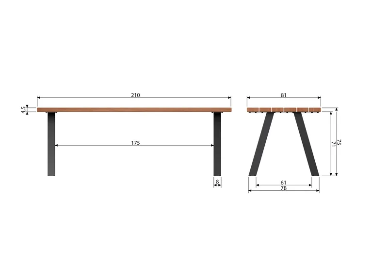 Tablo Matbord 210 cm - Natur - Möbler - Bord & matgrupper - Matbord & köksbord