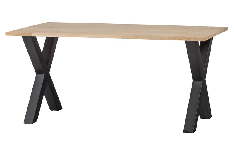 Tablo Matbord X-Formade Ben 160 cm Obehandlat - Ek/Svart - Matbord & köksbord