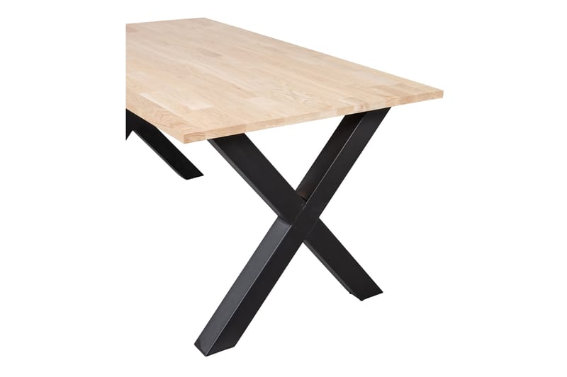 Tablo Matbord X-Formade Ben 180 cm Obehandlat - Ek/Svart - Matbord & köksbord