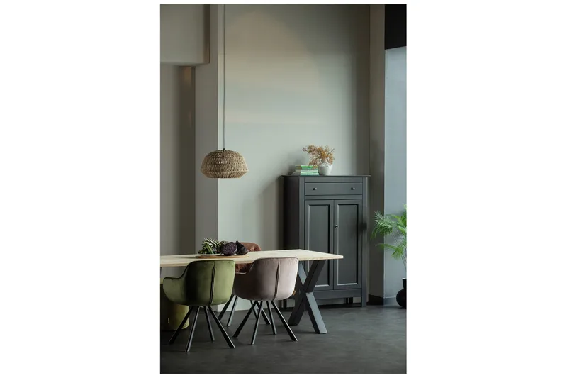 Tablo Matbord X-Formade Ben 200 cm - Ek/Svart - Möbler - Bord & matgrupper - Matbord & köksbord