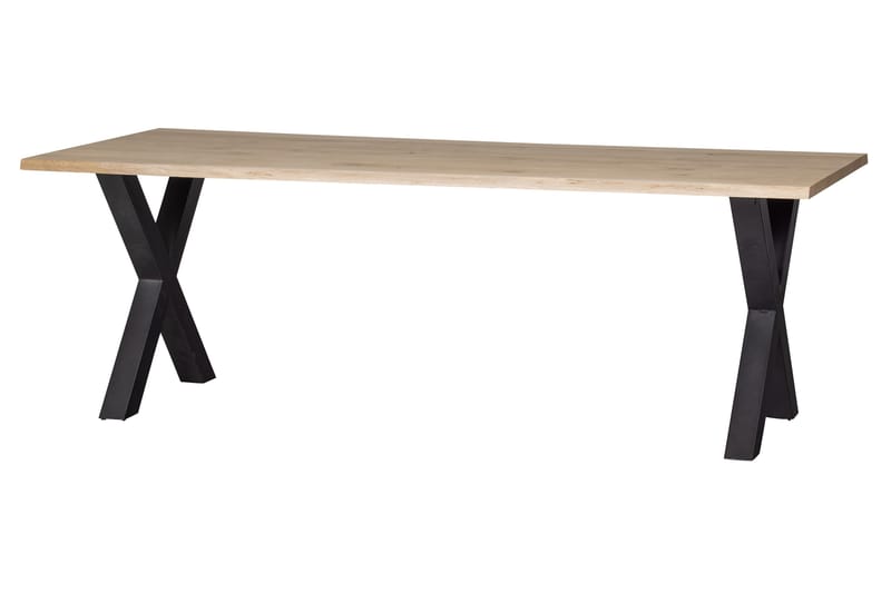 Tablo Matbord X-Formade Ben 220 cm - Ek/Svart - Möbler - Bord & matgrupper - Matbord & köksbord
