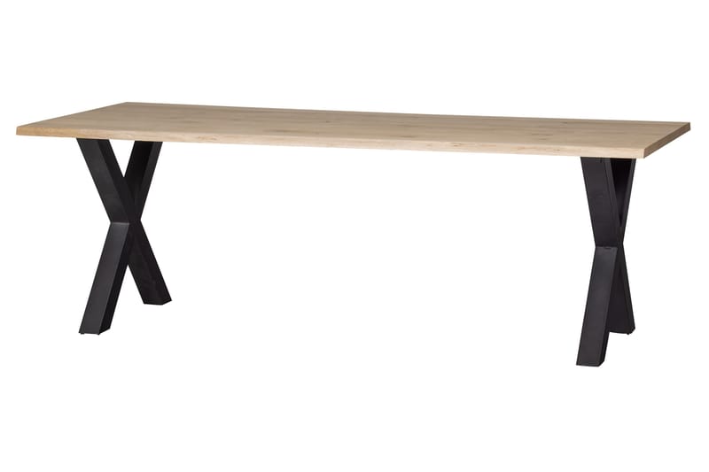 Tablo Matbord X-Formade Ben 220 cm - Ek/Svart - Matbord & köksbord