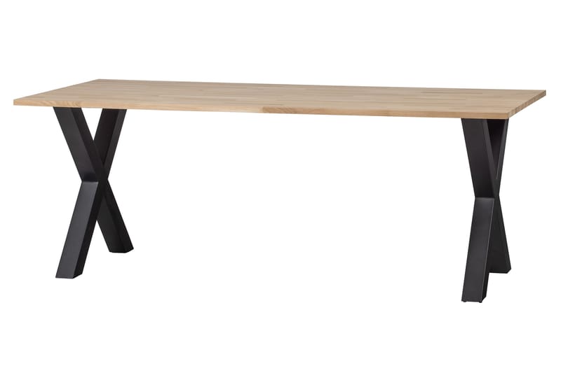 Tablo Matbord X-Formade Ben 220 cm Obehandlat - Ek/Svart - Möbler - Bord & matgrupper - Matbord & köksbord
