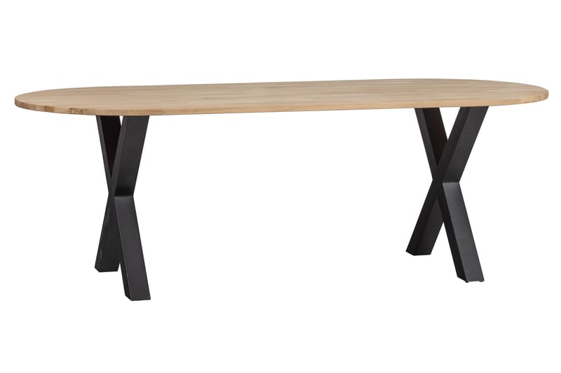 Tablo Matbord X-Formade Ben 220 cm Ovalt - Ek/Svart - Möbler - Bord & matgrupper - Matbord & köksbord