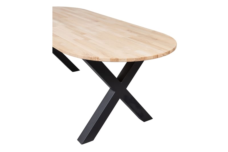 Tablo Matbord X-Formade Ben 220 cm Ovalt - Ek/Svart - Möbler - Bord & matgrupper - Matbord & köksbord