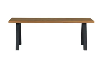 Tablo Stort Rektangulärt Matbord 200 cm i Trä med Ek- och Metallutseende - Brun|Svart - Möbler - Bord & matgrupper - Matbord & köksbord