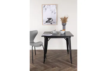 Tempe Litet Kvadratiskt Matbord 80 cm med Metallutseende - Svart - Möbler - Bord & matgrupper - Matbord & köksbord