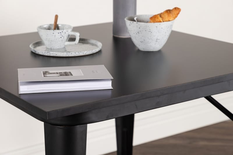 Tempe Litet Kvadratiskt Matbord 80 cm med Metallutseende - Svart - Möbler - Bord & matgrupper - Matbord & köksbord