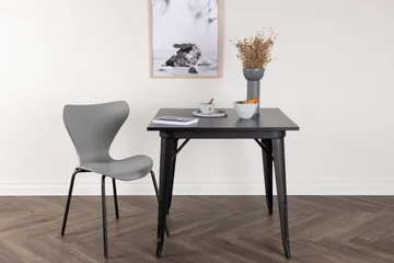 Tempe Litet Kvadratiskt Matbord 80 cm med Metallutseende - Svart - Möbler - Bord & matgrupper - Matbord & köksbord