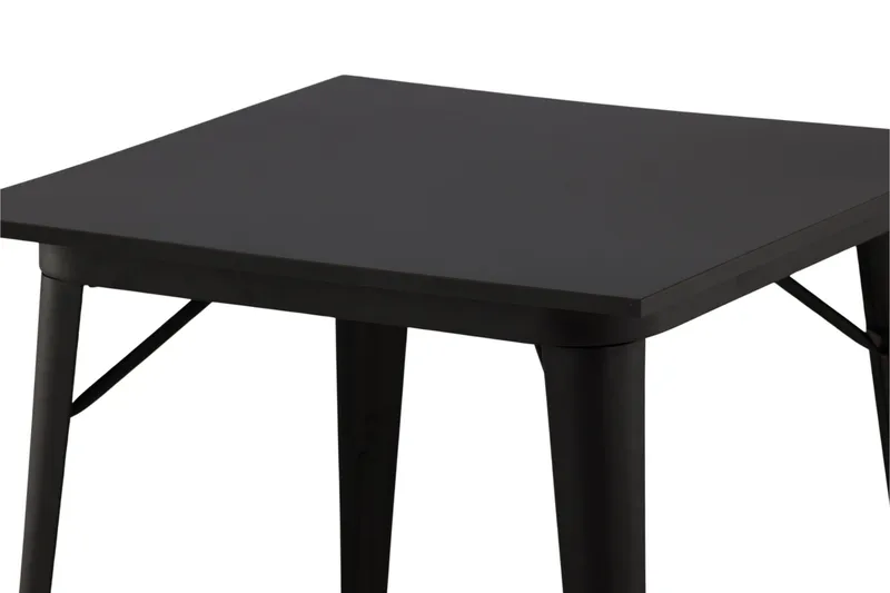 Tempe Litet Kvadratiskt Matbord 80 cm med Metallutseende - Svart - Möbler - Bord & matgrupper - Matbord & köksbord