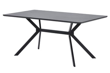 Tero Rektangulärt Matbord 160 cm i Metall och Trä med Mörkt Träutseende - Svart - Möbler - Bord & matgrupper - Matbord & köksbord