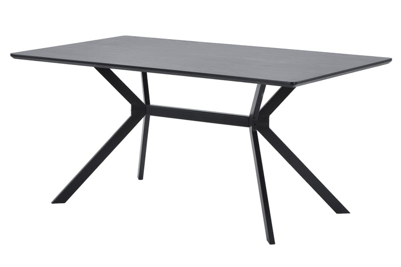 Tero Rektangulärt Matbord 160 cm i Metall och Trä med Mörkt Träutseende - Svart - Möbler - Bord & matgrupper - Matbord & köksbord