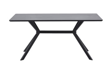 Tero Rektangulärt Matbord 160 cm i Metall och Trä med Mörkt Träutseende - Svart - Möbler - Bord & matgrupper - Matbord & köksbord