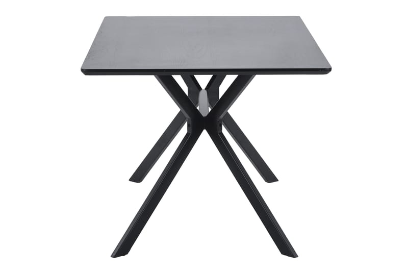 Tero Rektangulärt Matbord 160 cm i Metall och Trä med Mörkt Träutseende - Svart - Möbler - Bord & matgrupper - Matbord & köksbord