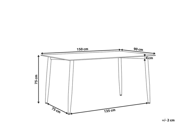 Totham Matbord 150 cm - Glas/Svart - Matbord & köksbord