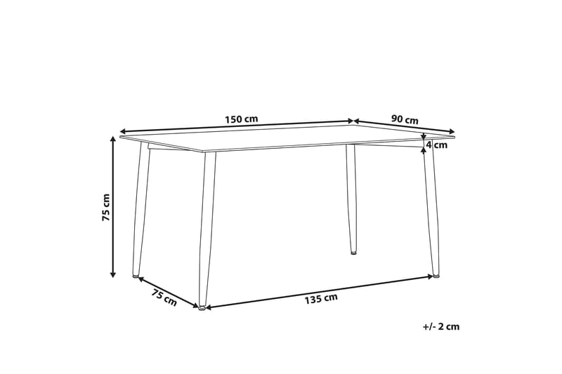 Totham Matbord 150 cm - Glas/Svart - Matbord & köksbord