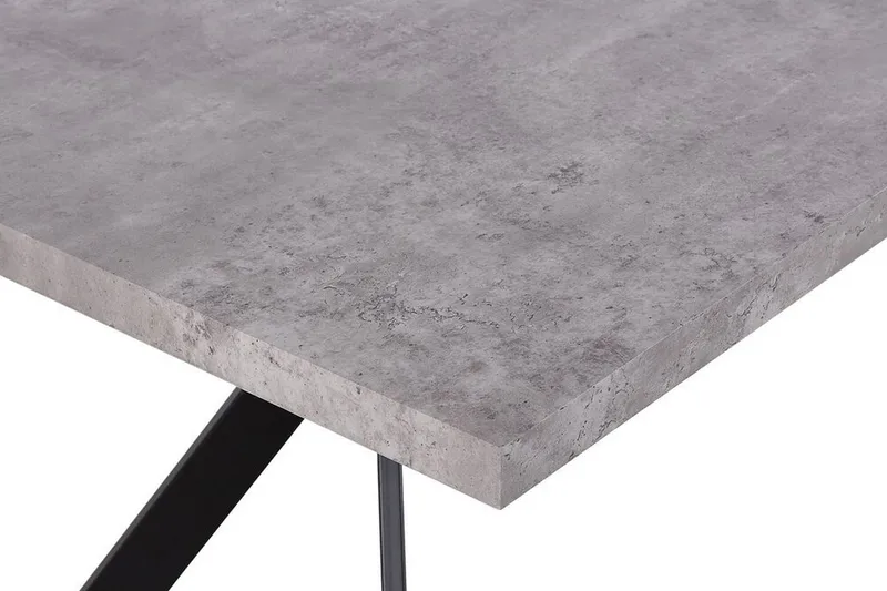 Trimboli Rektangulärt Matbord 160 cm i Trä och Metall med Betongutseende - Grå - Möbler - Bord & matgrupper - Matbord & köksbord