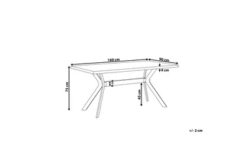 Trimboli Rektangulärt Matbord 160 cm i Trä och Metall med Betongutseende - Grå - Möbler - Bord & matgrupper - Matbord & köksbord