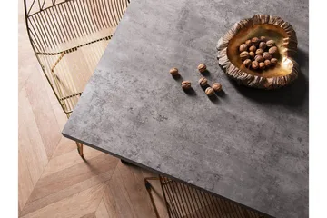 Trimboli Rektangulärt Matbord 160 cm i Trä och Metall med Betongutseende - Grå - Möbler - Bord & matgrupper - Matbord & köksbord