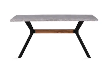 Trimboli Rektangulärt Matbord 160 cm i Trä och Metall med Betongutseende - Grå - Möbler - Bord & matgrupper - Matbord & köksbord