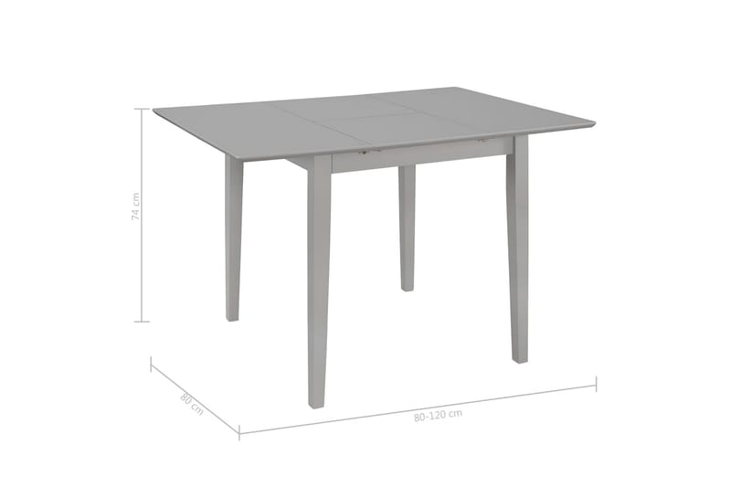 Utdragbart matbord (80-120)x80x74 cm grå MDF - Grå - Matbord & köksbord