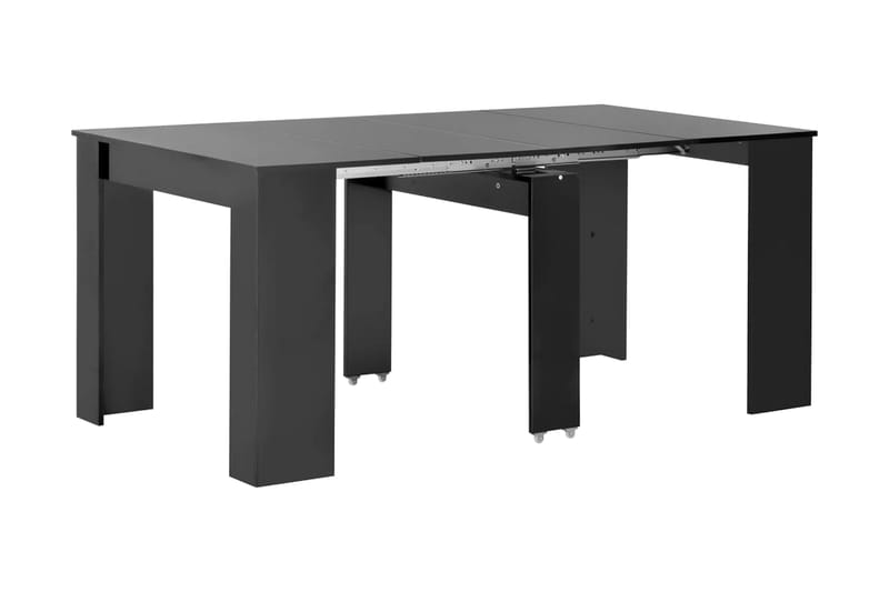 Utdragbart matbord svart högglans 175x90x75 cm - Svart - Möbler - Bord & matgrupper - Matbord & köksbord