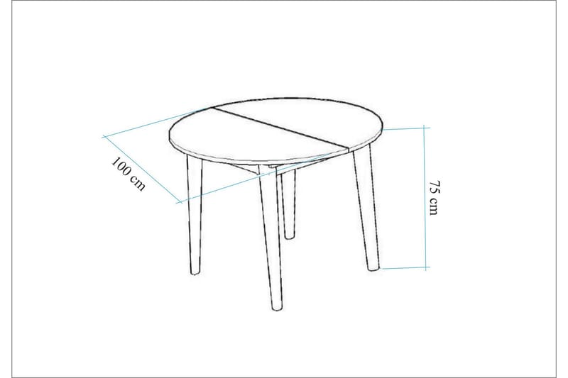 Valsot Matbord 100 cm - Valnöt - Matbord & köksbord