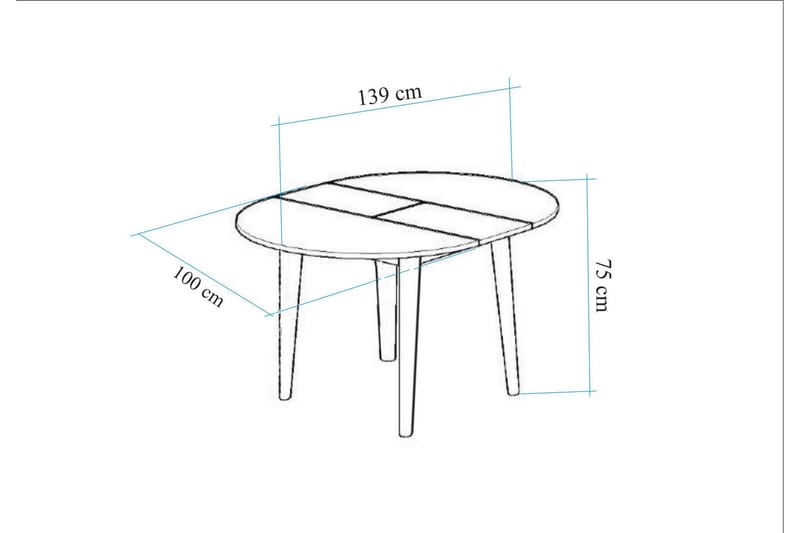Valsot Matbord 100 cm - Valnöt - Matbord & köksbord