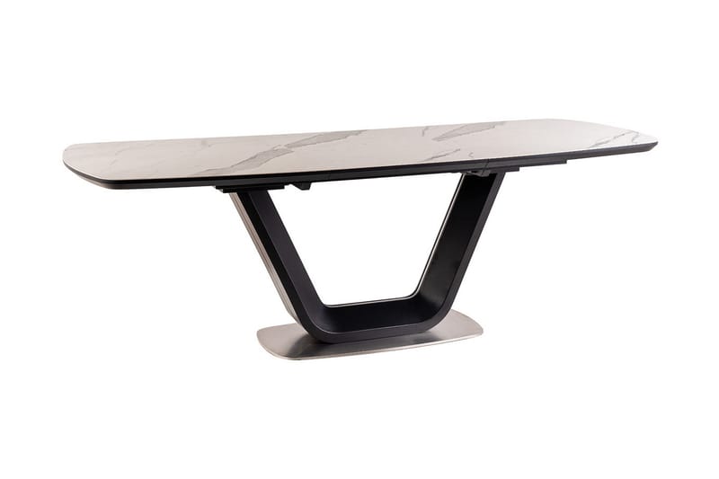 Ventera Förlängningsbart Matbord 160 cm - Keramik/Svart/Vit - Möbler - Bord & matgrupper - Matbord & köksbord