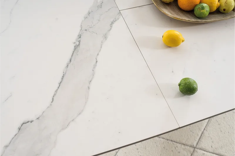 Ventera Förlängningsbart Matbord 160 cm - Keramik/Svart/Vit - Möbler - Bord & matgrupper - Matbord & köksbord