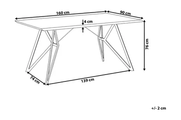 Verd Rektangulärt Matbord 160 cm i Trä och Metall med Betongutseende - Grå - Möbler - Bord & matgrupper - Matbord & köksbord