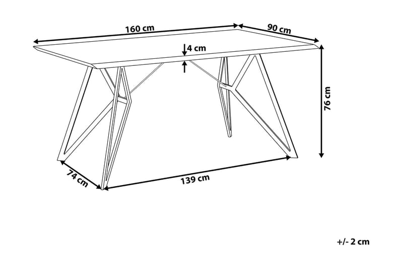 Verd Rektangulärt Matbord 160 cm i Trä och Metall med Betongutseende - Grå - Möbler - Bord & matgrupper - Matbord & köksbord
