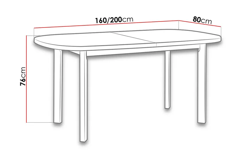 Warnock Utdragbart Ovalt Matbord 160 cm med Trä- och Valnötsutseende - Brun - Möbler - Bord & matgrupper - Matbord & köksbord