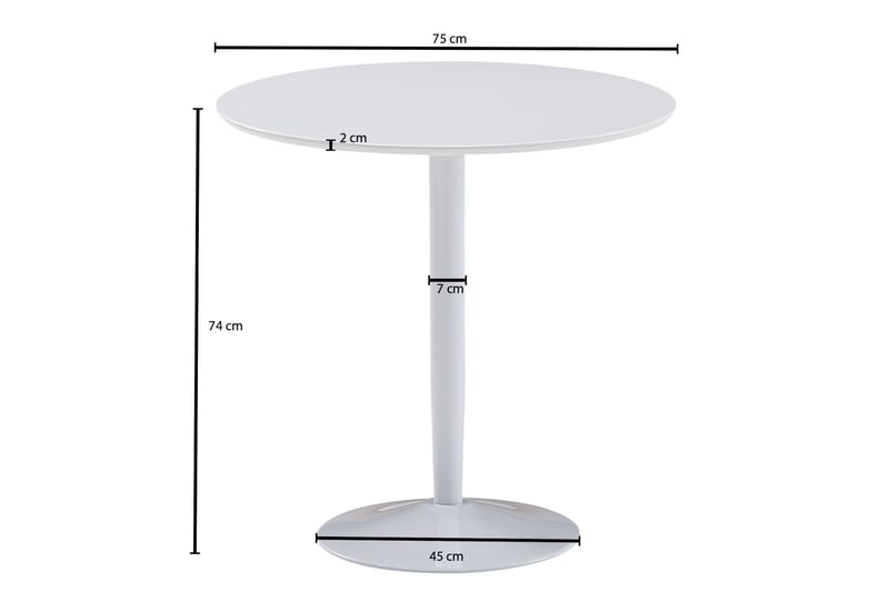 Wilhem Litet Runt Matbord 80 cm i Målad MDF - Vit - Möbler - Bord & matgrupper - Matbord & köksbord