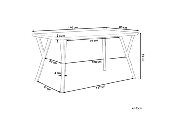 Willanna Matbord 140x80 cm - Brun - Möbler - Bord & matgrupper - Matbord & köksbord