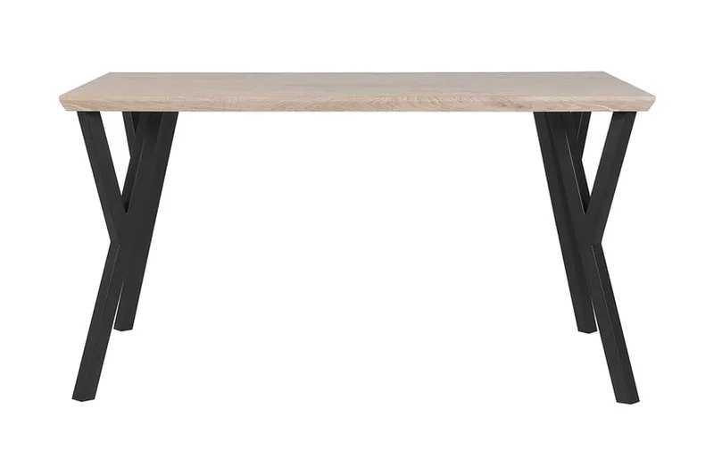 Willanna Rektangulärt Matbord 140 cm i Trä med Ek- och Metallutseende, Ljusbrun