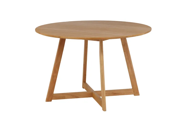 Yakidon Utdragbart Runt Matbord 120 cm med Trä- och Ekutseende - Brun - Möbler - Bord & matgrupper - Matbord & köksbord