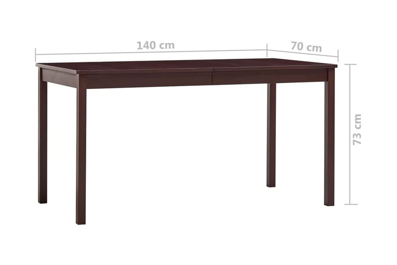 Matbord mörkbrun 140x70x73 cm furu - Brun - Matbord & köksbord