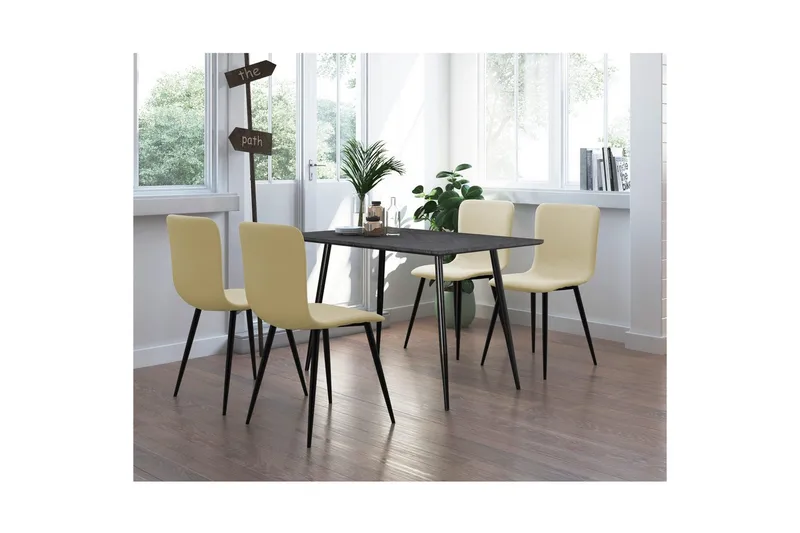 Matbord Monza 120x80x76 cm, Fiskben Greyeik/Svart - 120x80x76 cm, Fiskben Greyeik/Svart - Möbler - Bord & matgrupper - Matbord & köksbord