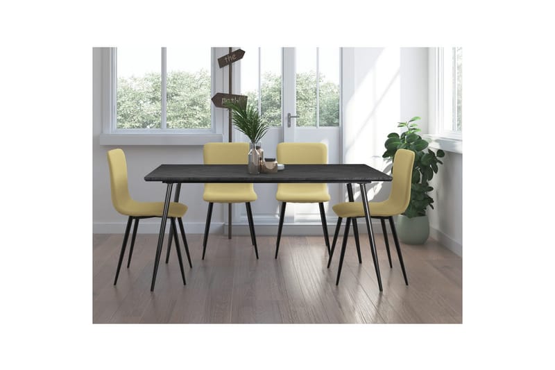 Matbord Monza 160x90x76 cm, Fiskben Greyeik/Svart - 160x90x76 cm, Fiskben Greyeik/Svart - Möbler - Bord & matgrupper - Matbord & köksbord