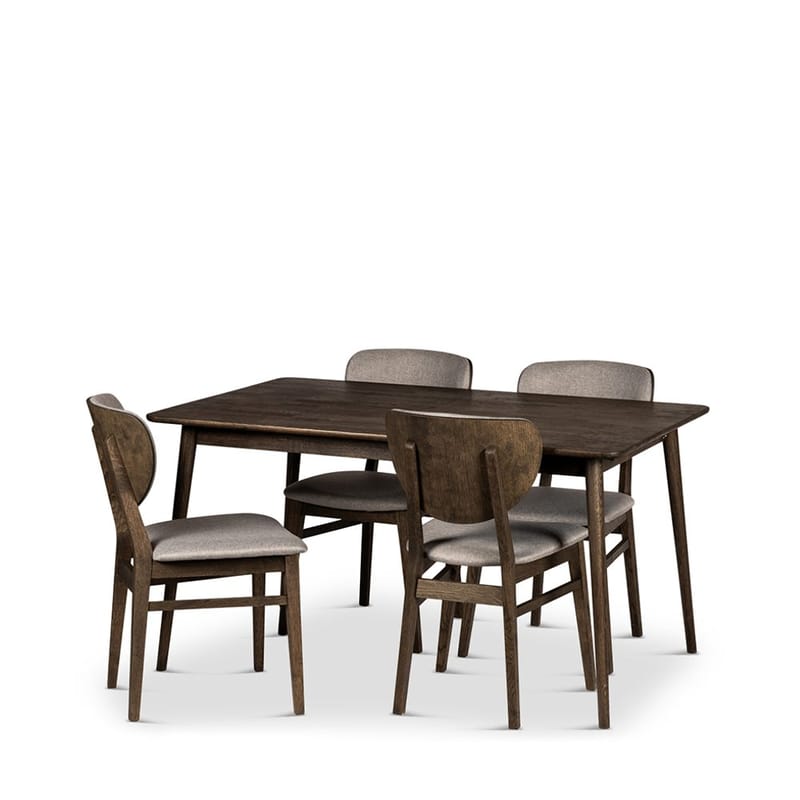 Matbord Nyborg med Stolar, 140x90x75 cm, 4 st Smögen-stolar