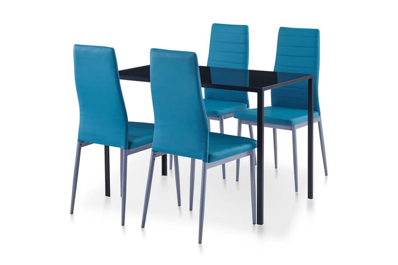 Matbord och stolar 5 delar blå - Blå - Matgrupper