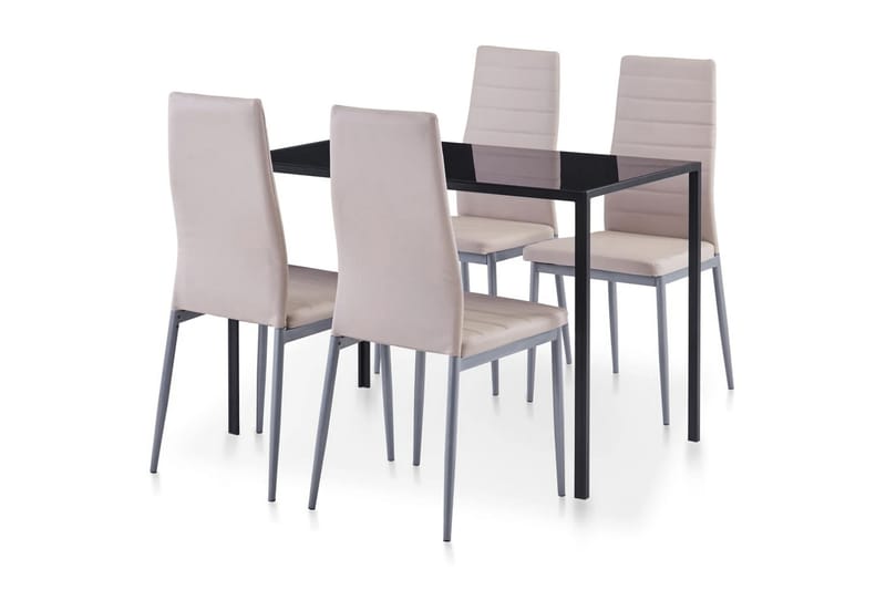 Matbord och stolar 5 delar cappuccino - Beige - Matgrupper