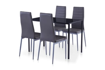 Matbord och stolar 5 delar grå