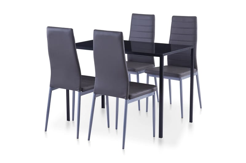 Matbord och stolar 5 delar grå - Grå - Matgrupper