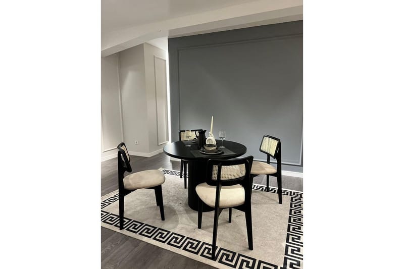 Matbord och stolset (5 delar) Colomieu Svart / Vit - Svart/Vit - Möbler - Bord & matgrupper - Matgrupper