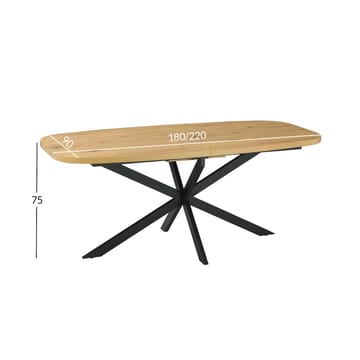 Matbord Ramona 180/220x90x75 cm - Ljust trä - Möbler - Bord & matgrupper - Matbord & köksbord