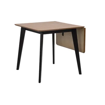 Matbord Roxby 80/120x80x76 cm - Ek/svart - Möbler - Bord & matgrupper - Matbord & köksbord