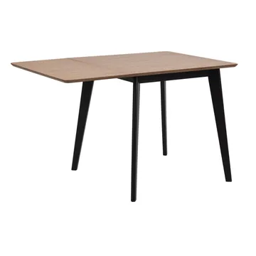 Matbord Roxby 80/120x80x76 cm - Ek/svart - Möbler - Bord & matgrupper - Matbord & köksbord